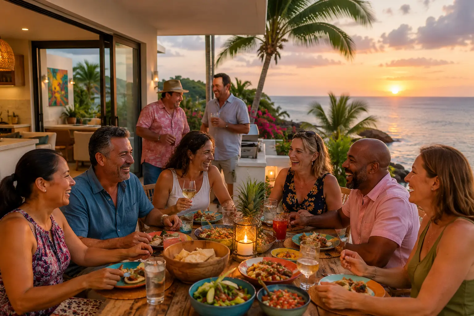 Un groupe d'amis et de proches profitant ensemble de vacances au Panama