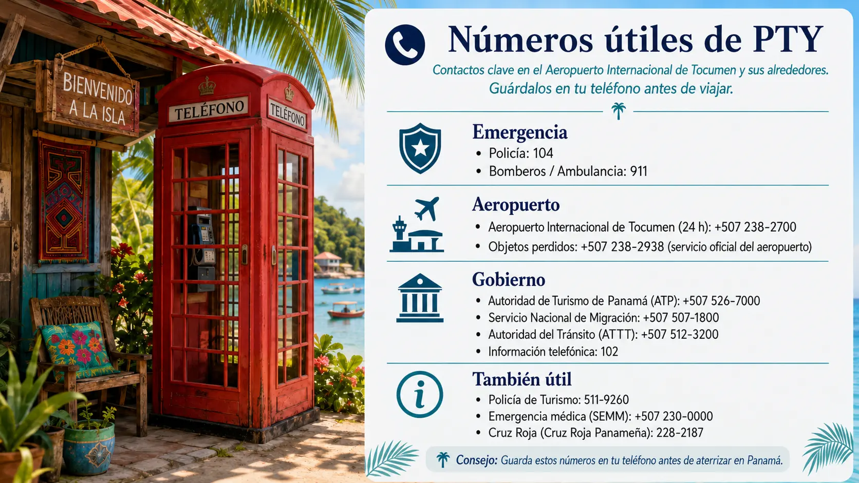 Números útiles de PTY para el Aeropuerto Internacional de Tocumen